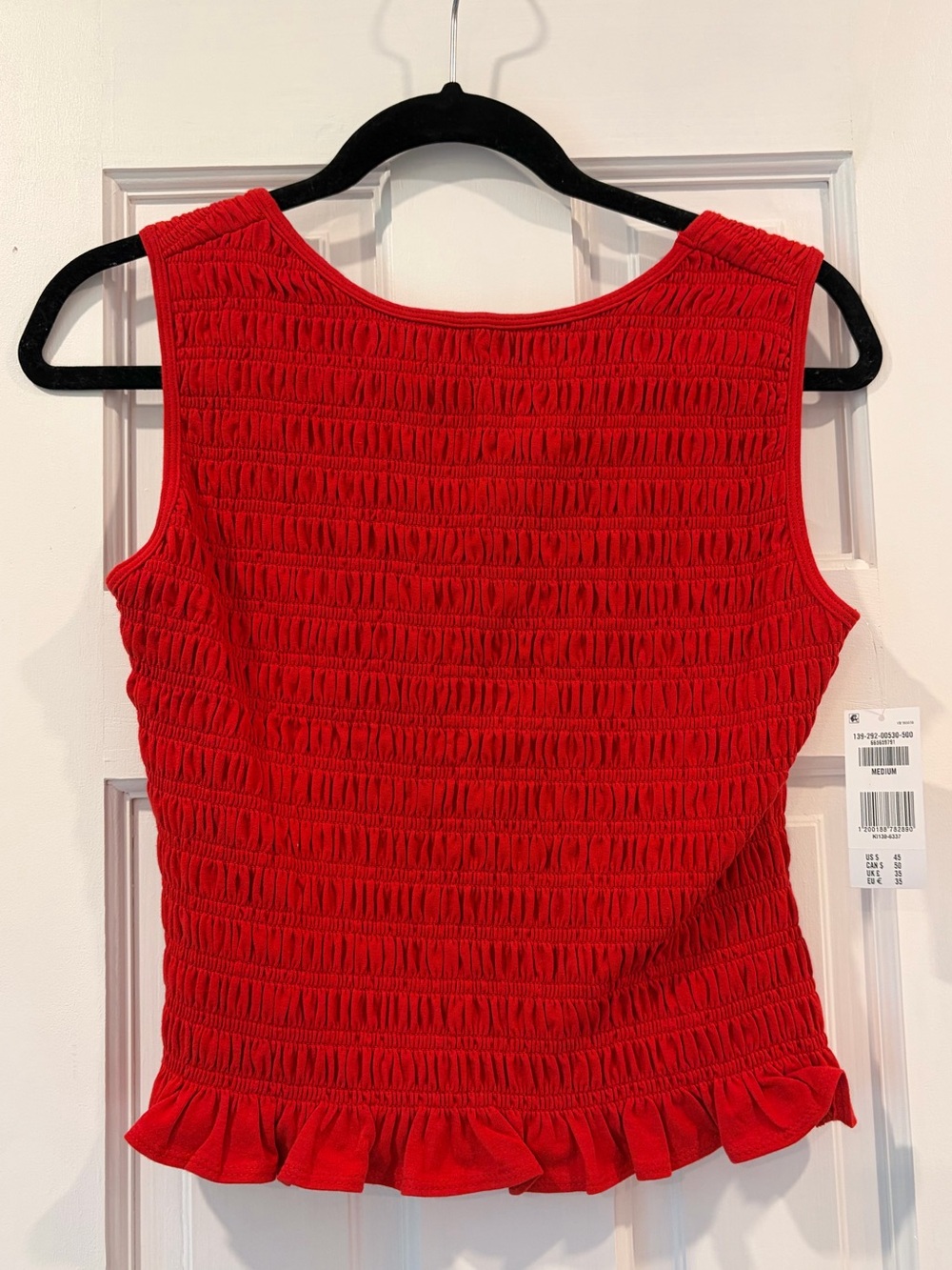 Red Textured Women's Top - Classic Solid Red
